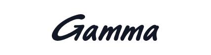 Logo displaying the word Gamma in cursive font.