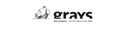 Grays logo with silhouette of shuffler.